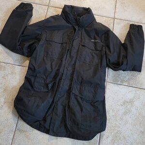 Eddie Bauer Weather Edge Jacket Black medium weight Men's SizeXL pockets zippers